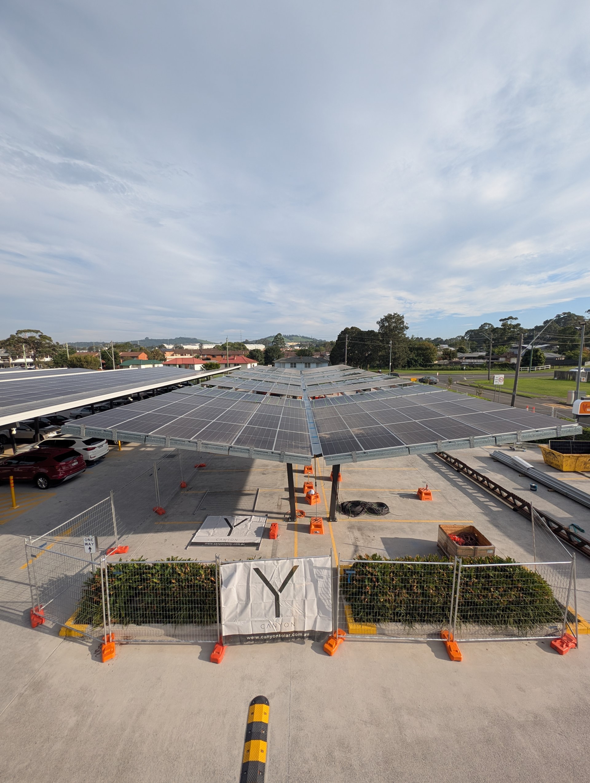 Solar Canopy Construction Wests Carpark Solar Shade
